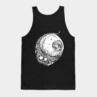 black and white moon Tank Top